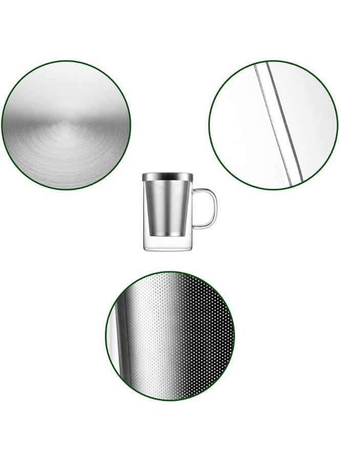 هوم زون هوم زون 16.9 اونصة كوب شاي من زجاج البوروسيليكات مع سلة نقع وتصفية من الستانلس ستيل وغطاء كوب شاي لنقع الشاي السائب سعة 500 مل (شفاف) - Image 3